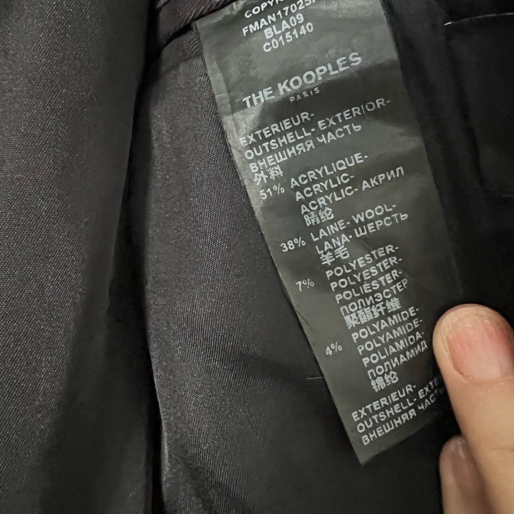 THE KOOPLES Garden Tweedy Pockets Full Zip Black Gray Jacket Small - Picture 8 of 8
